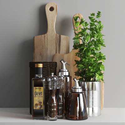 厨房用品组合 水果 酒具 花瓶